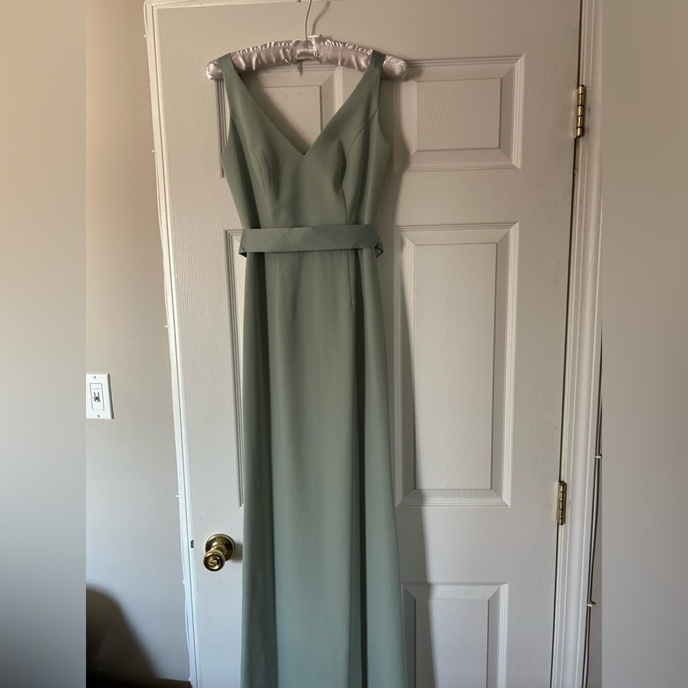 White by Vera Wang Sage Green V‑Neck Maxi Dress